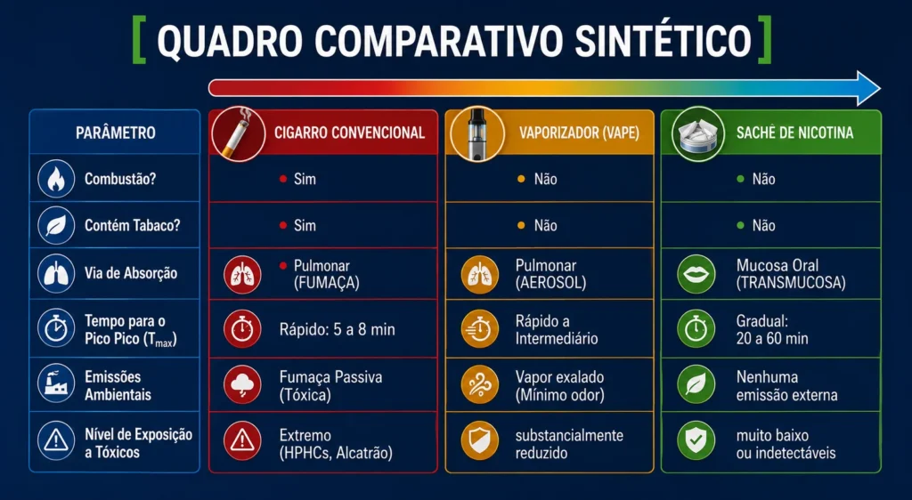 quadro comparativo cigarro vape sache
