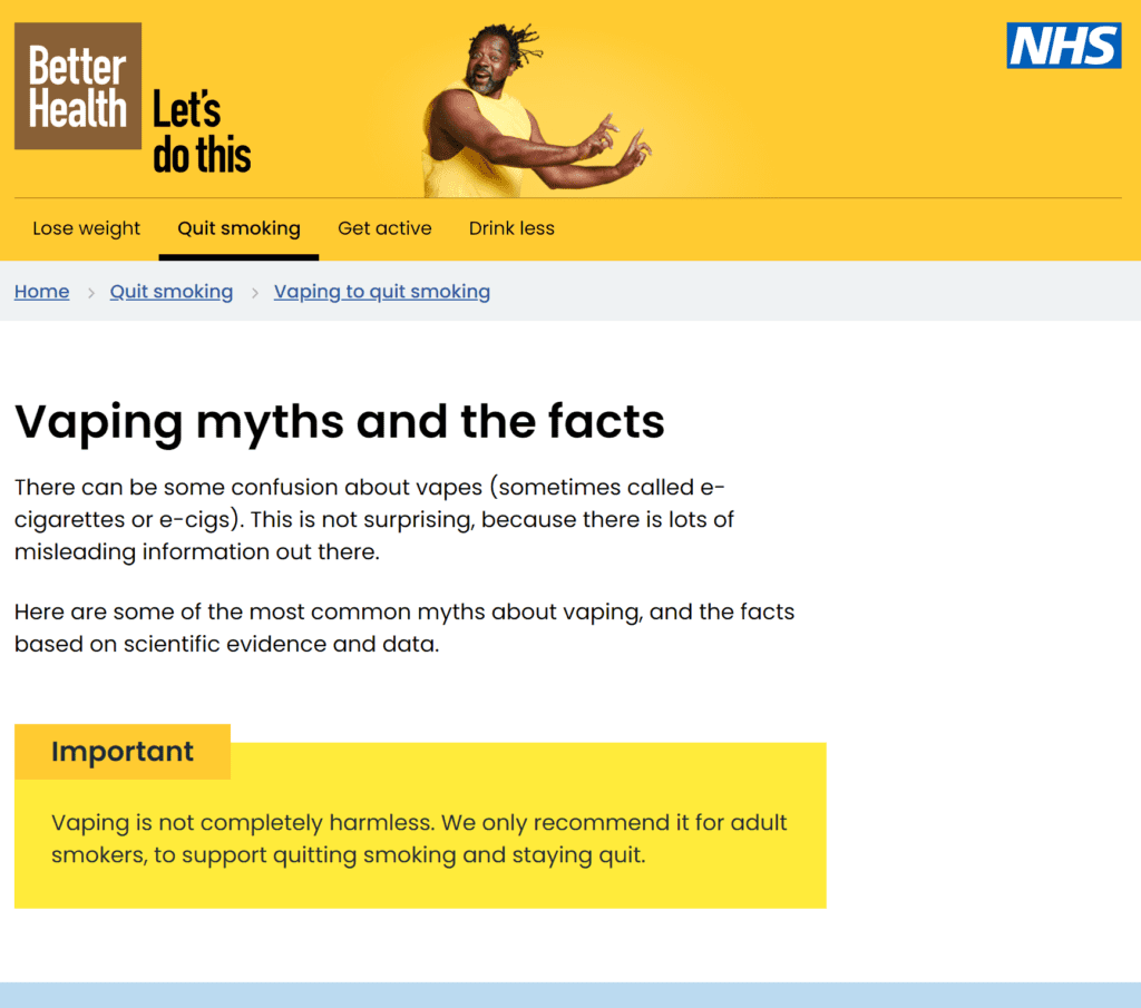 vape nhs myth
