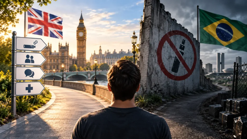 O abismo que separa o Brasil do Reino Unido na cessação do tabagismo artigo brasil vs inglaterra nhs vape
